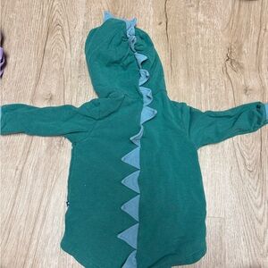 Kickee Pants Teal and Gray Dinosaur Hoodie